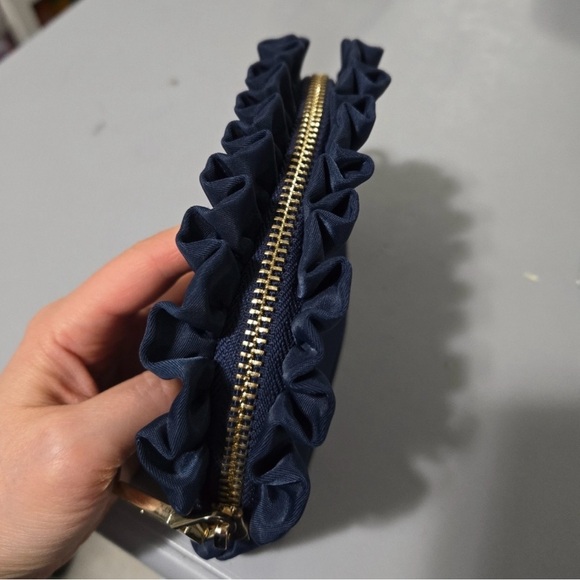 Prada Navy Ruffled Pouch Clutch - Picture 6 of 8